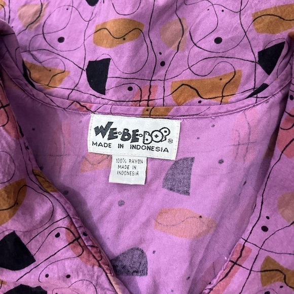 Vintage We Be Bop Purple Midi Dress Retro Atomic Print Button front
Pockets - Picture 6 of 11